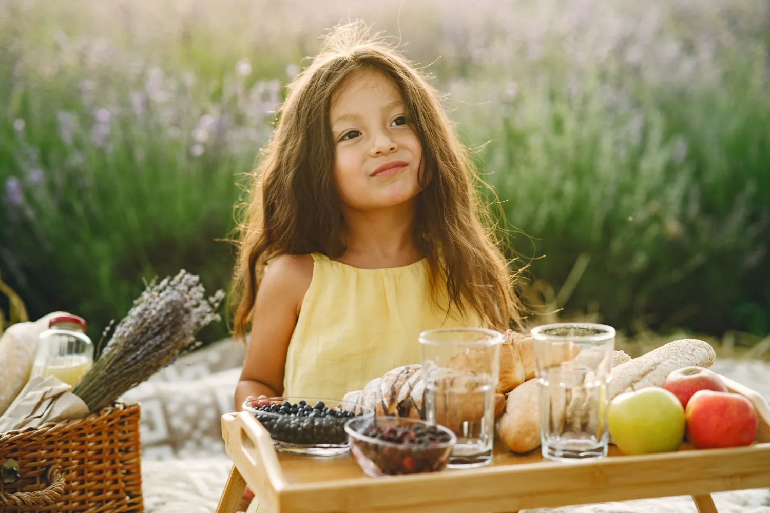 Image 6: Little girl on a picnic
