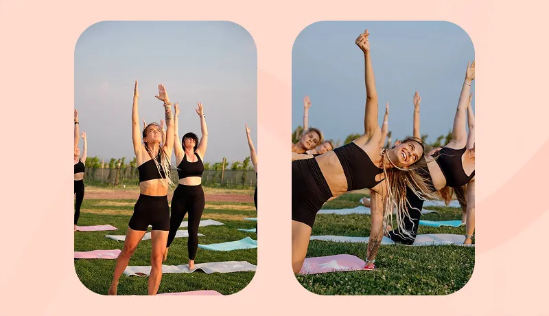 Katerina is training outside