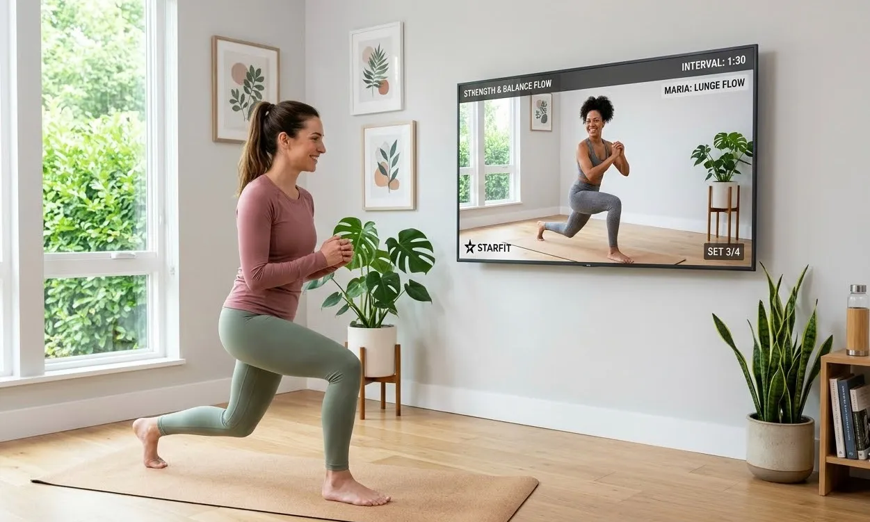 Image 4: Girl is exercising at home