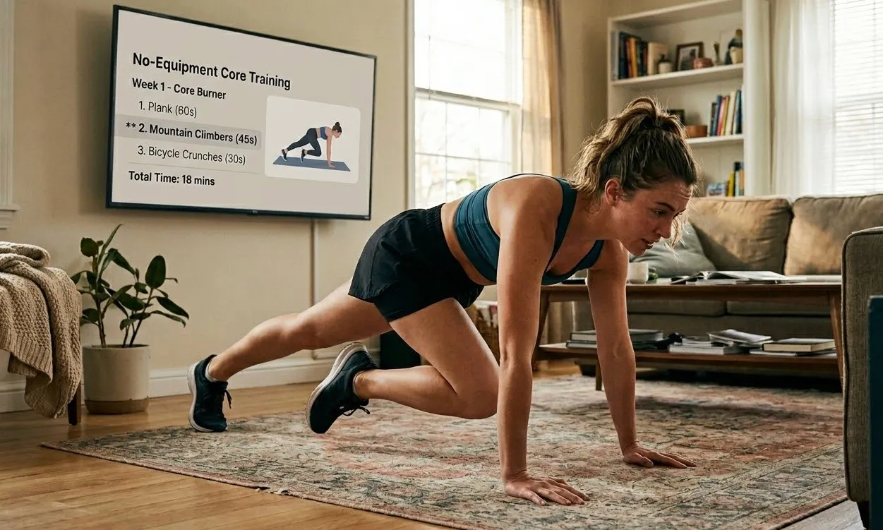 Image 4: Girl is exercising at home
